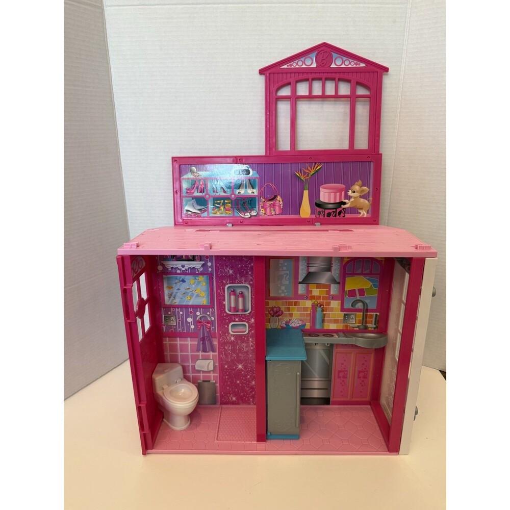 2009 Mattel R4186 Barbie Glam Vacation Beach House Fold Out N'Go INCOMPLETE